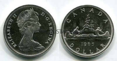 Монета 1 доллар 1965 года Канада