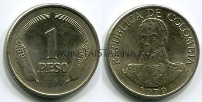 Монета 1 песо 1979 год Колумбия