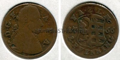 Монета 1 пфенниг 1766 года. Анхальт-Зерст (Германия)