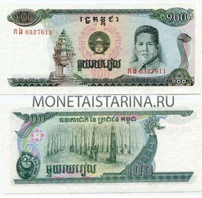 Банкнота 100 риель 1990 год Камбоджа