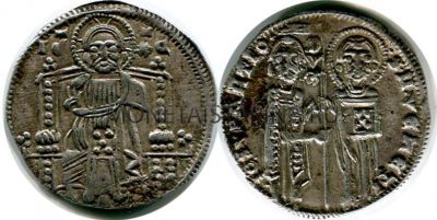 Монета серебряная динар 1282-1321 г.г.Сербия