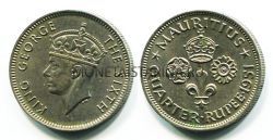 Монета 1/4 рупии 1951 год Маврикий