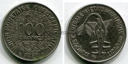 Монета 100 франков 1980 года. Франция (колонии)