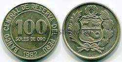 Монета 100 солей 1982 год Перу.