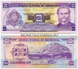 Банкнота 2 лемпира 2006-14 года. Гондурас