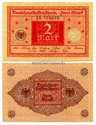 Банкнота 2 марки 1920 года Германия