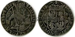 Монета серебряная 6 грошей 1624 года. Польша