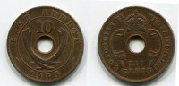 Монета 10 центов 1943 года. Восточная Африка  (Великобритания)