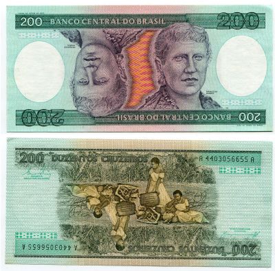 Банкнота 200 крузейро 1981-84 год Бразилия