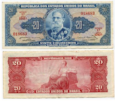 Банкнота 20 крузейро 1961-63 год Бразилия
