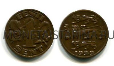 Монета 1 цент 1929 года Эстония