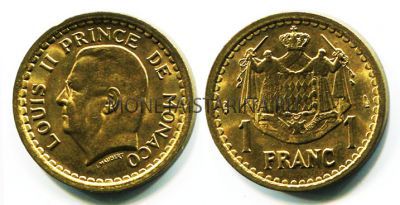 Монета 1 франк 1977 год Монако