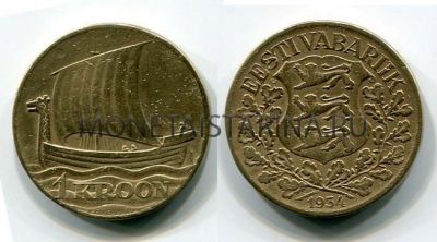 Монета 1 крона 1934 года Эстония