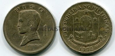 Монета 1 песо 1972 года Филиппины