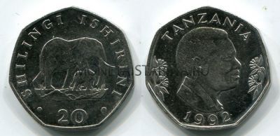 Монета 20 шилингов 1992 год Танзания