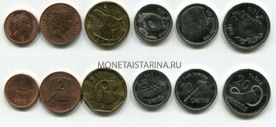 Набор из 6-ти монет 1990-2013 года. Фиджи
