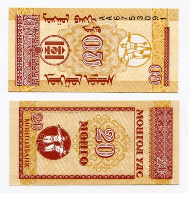 Банкнота 20 мунгу 1993 года Монголия