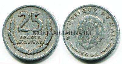 Монета 25 франков 1961 год Мали