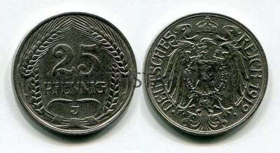 Монета 25 пфеннигов 1912 года Германия