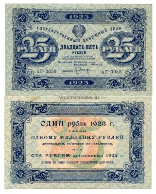 Банкнота 25 рублей 1923 года (1-й выпуск)