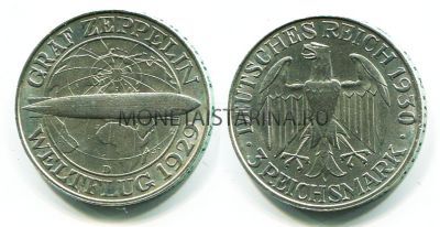 Монета 3 марки 1930 год Германия