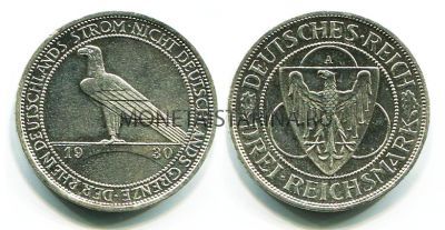 Монета 3 марки 1930 год Германия