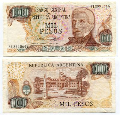 Банкнота 1000 песо 1976-83 гг. Аргентина
