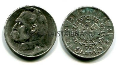 Монета серебряная 5 злотых 1934 года Польша