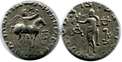 Монета серебряная тетрадрахма Индо-Скифское царство I в. до н.э.