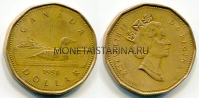 Монета 1 доллар 1990 года Канада