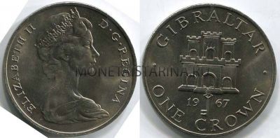 Монета 1 крона 1967 год Гибралтар