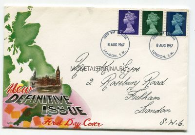 Почтовый конверт  1967 года.Великобритания