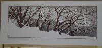 Линогравюра "Зимний ритм". Художник-график Каримов А.Н. , 1976
