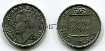 Монета 100 франков 1956 года Монако