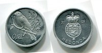 Монета 0,01 цента 2009 года Виртуальное Королевство Редонда
