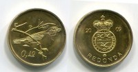 Монета 0,10 центов 2009 года Виртуальное Королевство Редонда