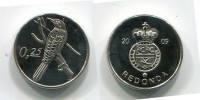 Монета 0,25 центов 2009 года Виртуальное Королевство Редонда