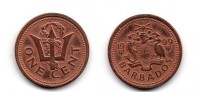 Монета 1 цент 1999 года Барбадос