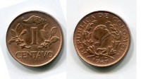 Монета 1 сентаво 1967 года Республика Колумбия