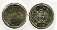 Монета 1 соль 2018 года Перу Белокрылый гуан