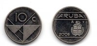 Монета 10 центов 2008 года Остров Аруба Королевство Нидерландов
