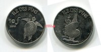 Монета 10 франков 2014 года Остров Пинс Черепаший Новая Каледония
