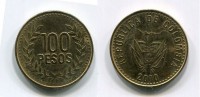 Монета 100 песо 2010 года Республика Колумбия