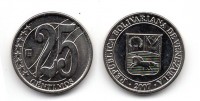 Монета 25 сантимо 2007 года Боливарианская Республика Венесуэла