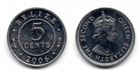 Монета 5 центов 2006 года Белиз
