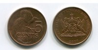 Монета 5 центов 2007 года Республика Тринидад и Тобаго