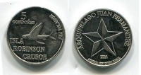 Монета 5 кондор 2014 года Остров Робинзон Крузо