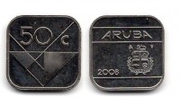 Монета 50 центов 2008 года Остров Аруба Королевство Нидерландов