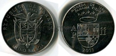 Монета 1/2 бальбоа 2011 года Панама