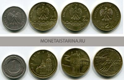 Набор из 4-х монет 1992-2009 гг. Польша